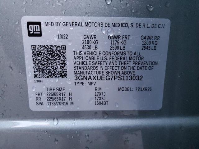 3GNAXUEG7PS113032 | 2023 CHEVROLET EQUINOX LT