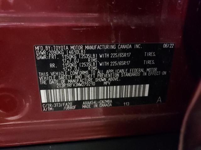 2022 TOYOTA RAV4 XLE - 2T3P1RFV3NW279210