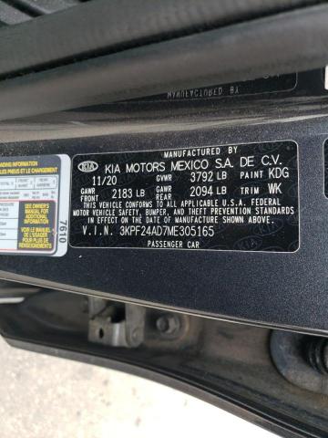 3KPF24AD7ME305165 | 2021 KIA forte fe