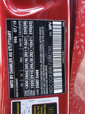 2020 MERCEDES-BENZ GLC 63 4MA WDC0G8JB8LF696290