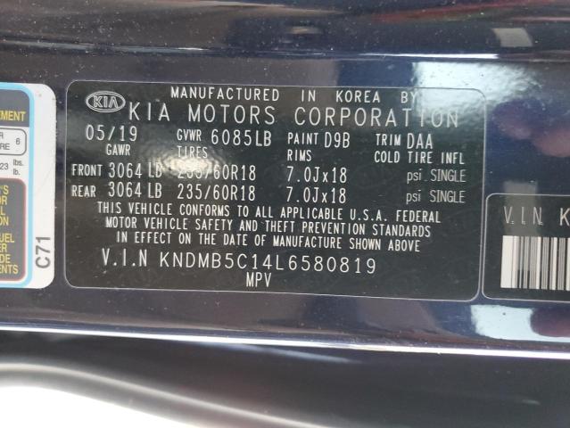 KNDMB5C14L6580819 | 2020 KIA SEDONA LX