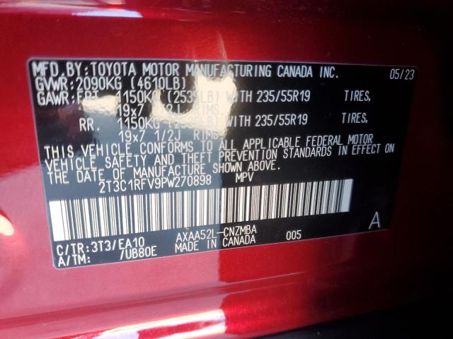 2T3C1RFV9PW270898 | 2023 TOYOTA RAV4 XLE P