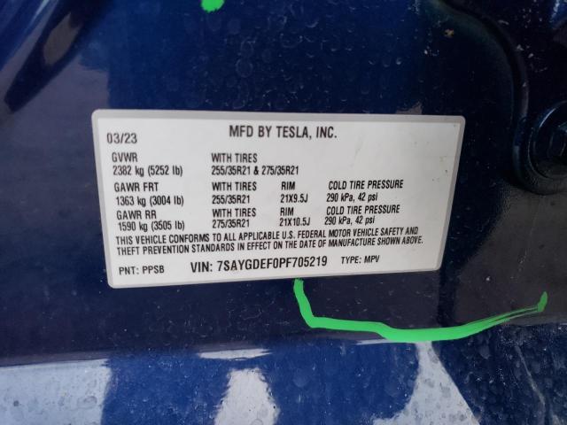 7SAYGDEF0PF705219 | 2023 TESLA MODEL Y