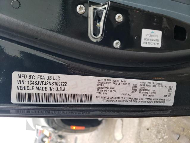 2022 JEEP GRAND WAGO 1C4SJVFJ2NS109722