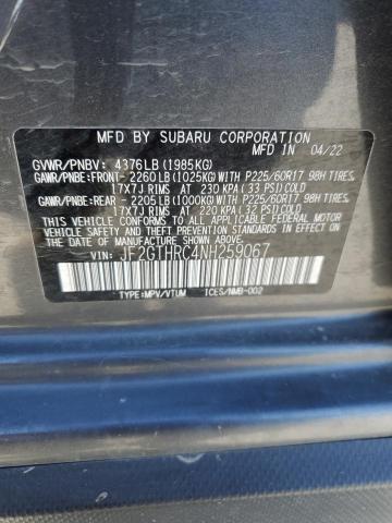 JF2GTHRC4NH259067 | 2022 SUBARU CROSSTREK