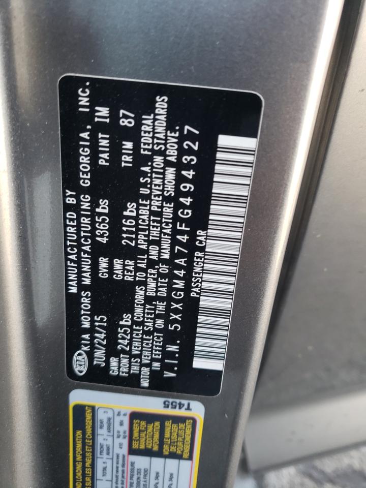 5XXGM4A74FG494327 2015 Kia Optima Lx 5XXGM4A74FG494327 2015 Kia Optima Lx