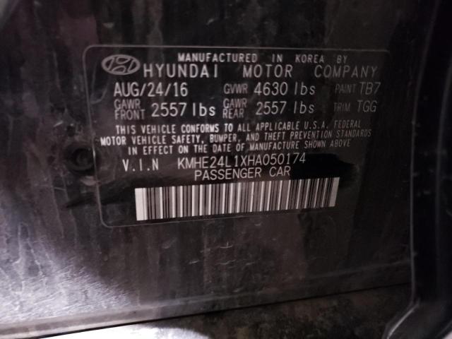 KMHE24L1XHA050174 | 2017 HYUNDAI SONATA HYB