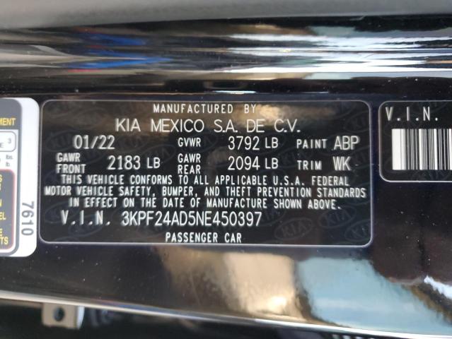 3KPF24AD5NE450397 | 2022 KIA FORTE FE