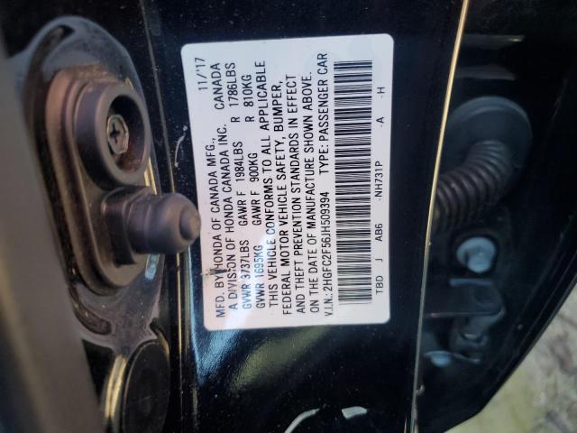 2HGFC2F56JH509394 | 2018 HONDA CIVIC LX