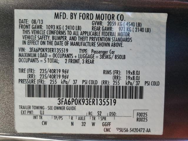 3FA6P0K93ER135519 | 2014 FORD FUSION TIT