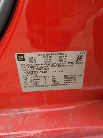 2016 CHEVROLET SILVERADO - 1GCRCPEC8GZ364747