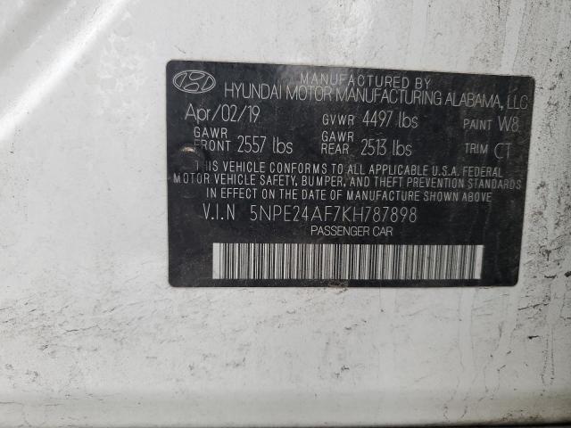 5NPE24AF7KH787898 | 2019 HYUNDAI SONATA SE