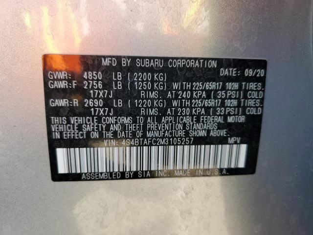 4S4BTAFC2M3105257 | 2021 SUBARU OUTBACK PR