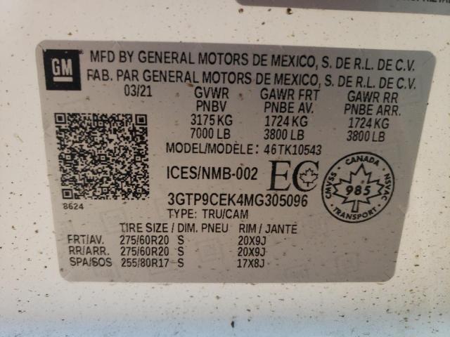 2021 GMC SIERRA K15 - 3GTP9CEK4MG305096