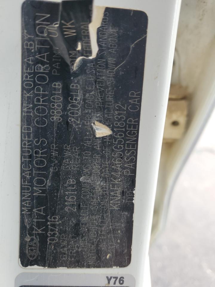 KNAFK4A65G5618312 2016 Kia Forte Lx