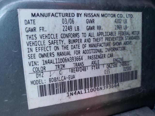 2006 Nissan Altima S VIN: 1N4AL11D06N393664 Lot: 79824883