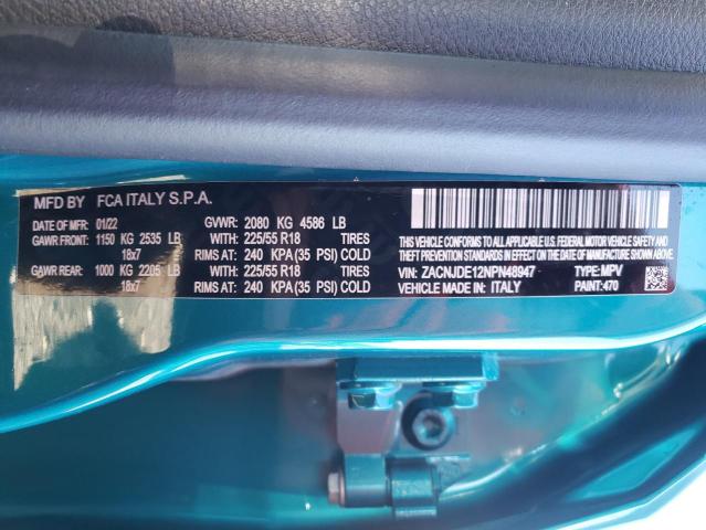 2022 JEEP RENEGADE A ZACNJDE12NPN48947