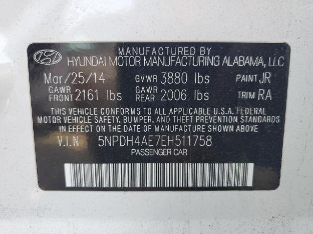 5NPDH4AE7EH511758 | 2014 HYUNDAI ELANTRA SE