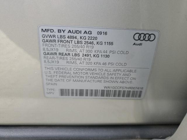 WA1GCCFS7HR007416 | 2017 AUDI Q3