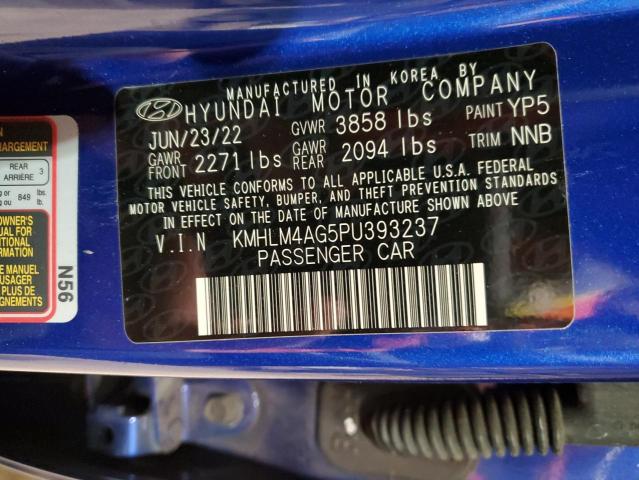 2023 Hyundai Elantra Sel VIN: KMHLM4AG5PU393237 Lot: 81806933