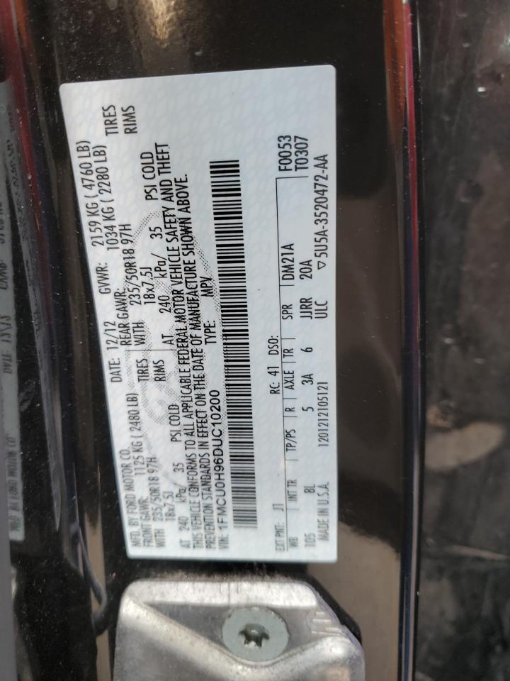 1FMCU0H96DUC10200 2013 Ford Escape Sel