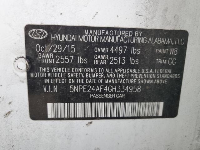 5NPE24AF4GH334958 | 2016 HYUNDAI SONATA SE