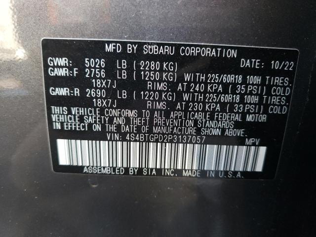 4S4BTGPD2P3137057 | 2023 SUBARU OUTBACK TO