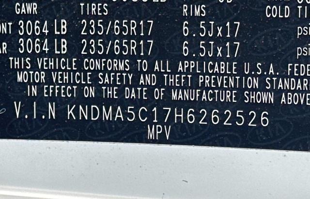 2017 KIA SEDONA L - KNDMA5C17H6262526