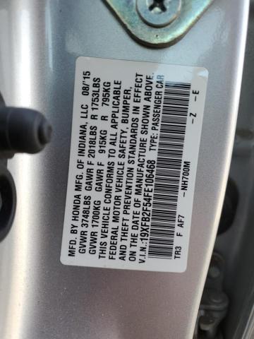 19XFB2F54FE106468 | 2015 HONDA CIVIC LX