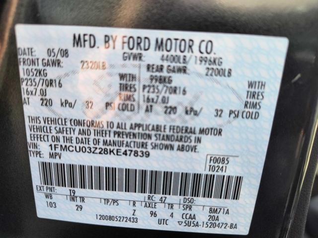 1FMCU03Z28KE47839 | 2008 Ford escape xlt