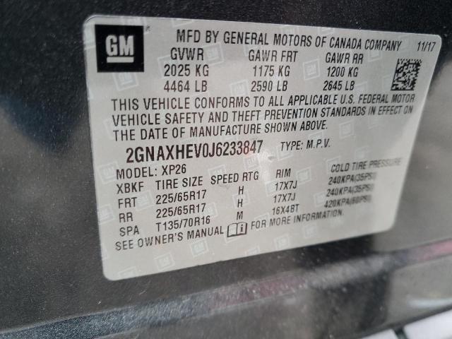 2GNAXHEV0J6233847 | 2018 CHEVROLET EQUINOX LS