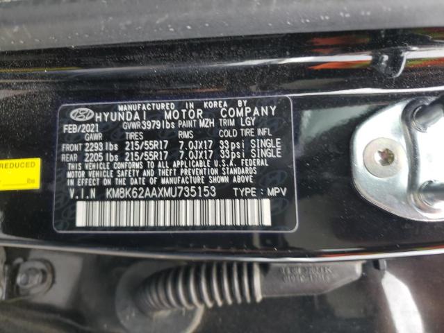 2021 HYUNDAI KONA SEL P - KM8K62AAXMU735153