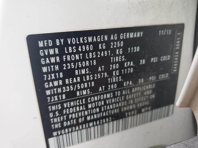 WVGBV3AXXEW562592 | 2014 VOLKSWAGEN TIGUAN S