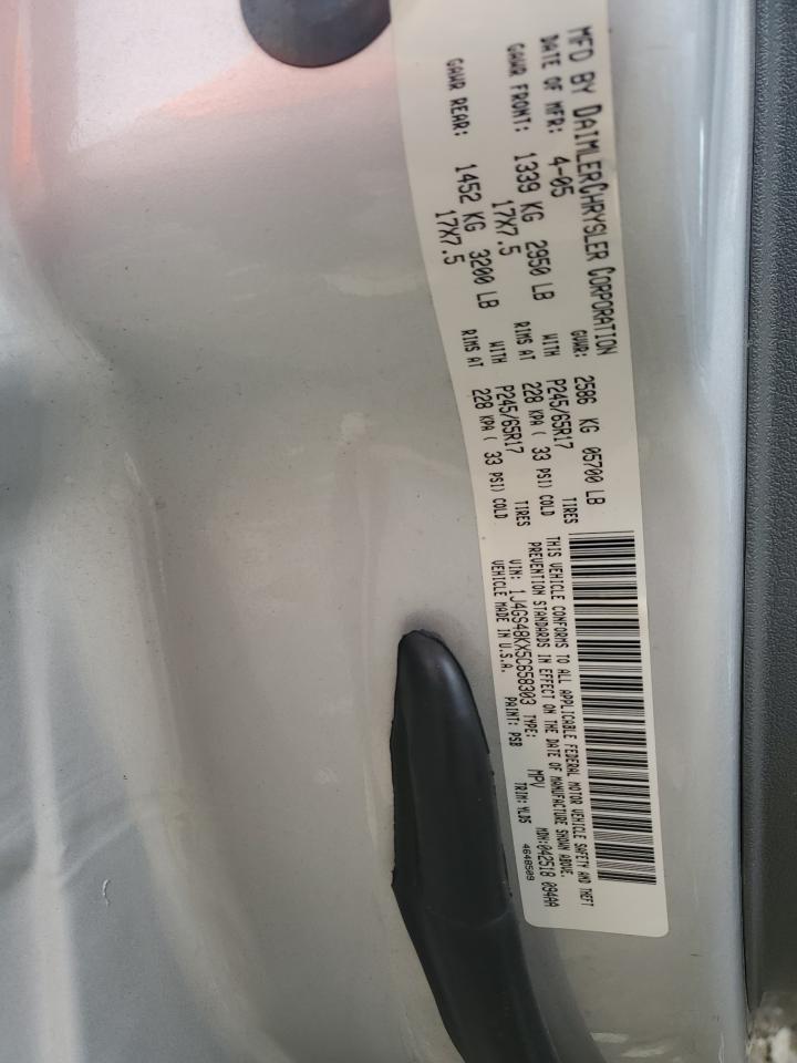 1J4GS48KX5C658303 2005 Jeep Grand Cherokee Laredo