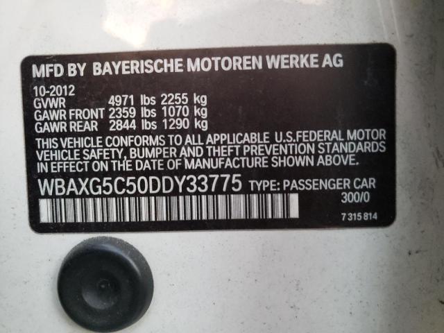 VIN WBAXG5C50DDY33775 2013 BMW 5 Series, 528 I no.12