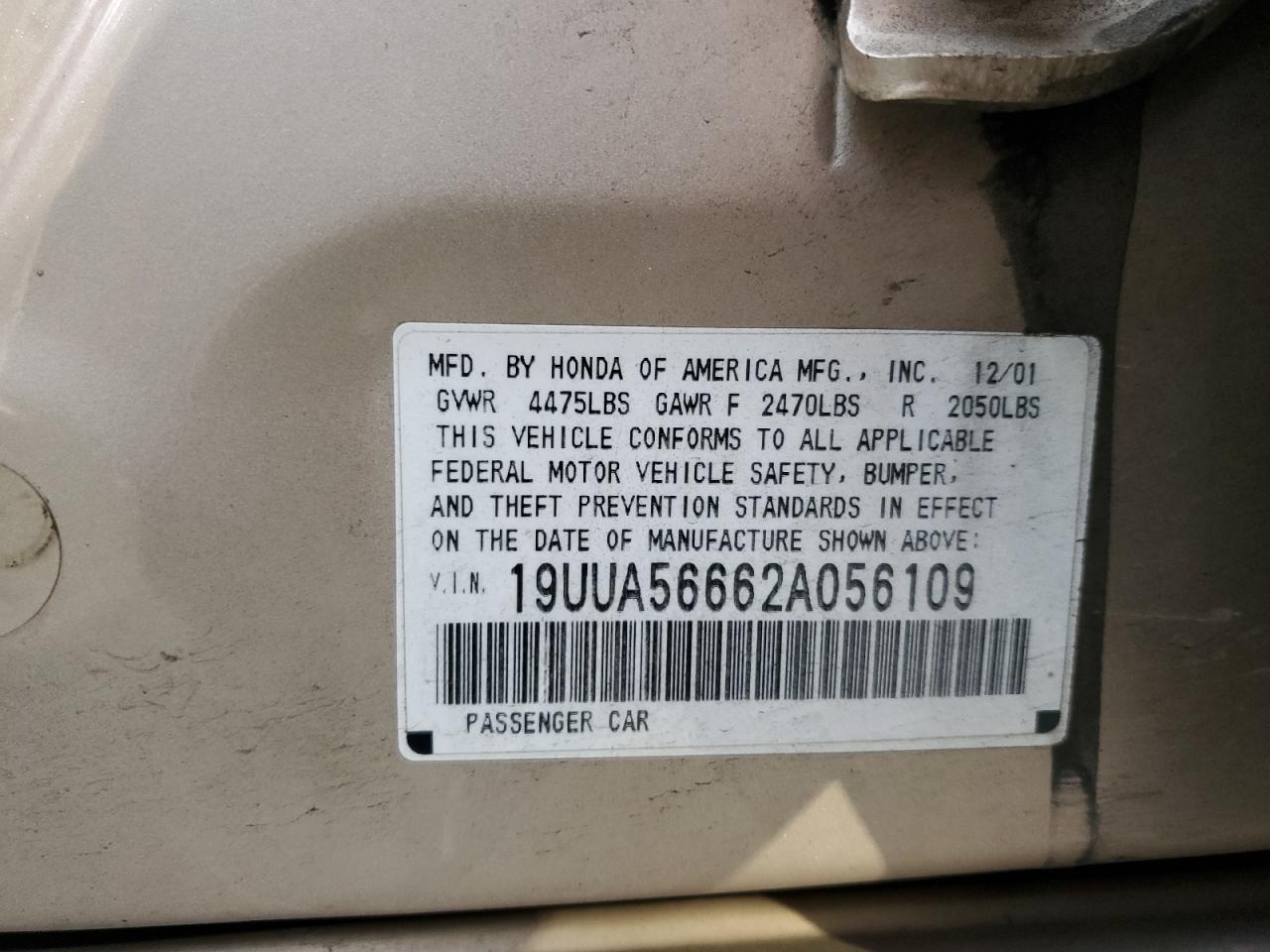 19uua56662a056109 19UUA56662A056109 2002 Acura 3.2Tl