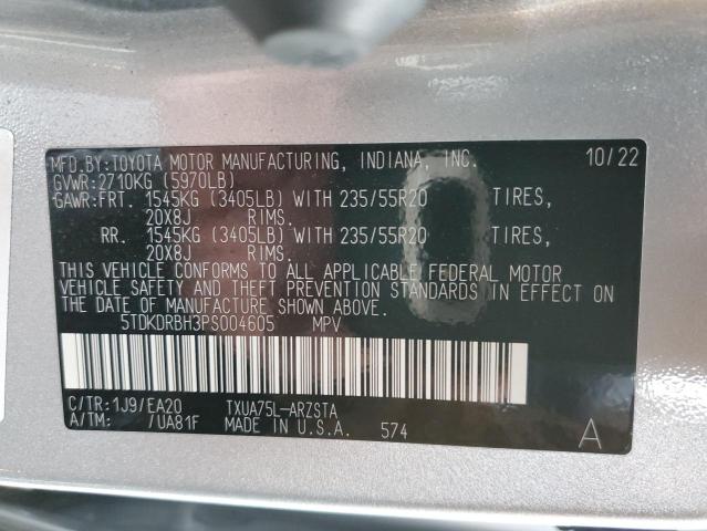 VIN 5TDKDRBH3PS004605 2023 Toyota Highlander, L no.14