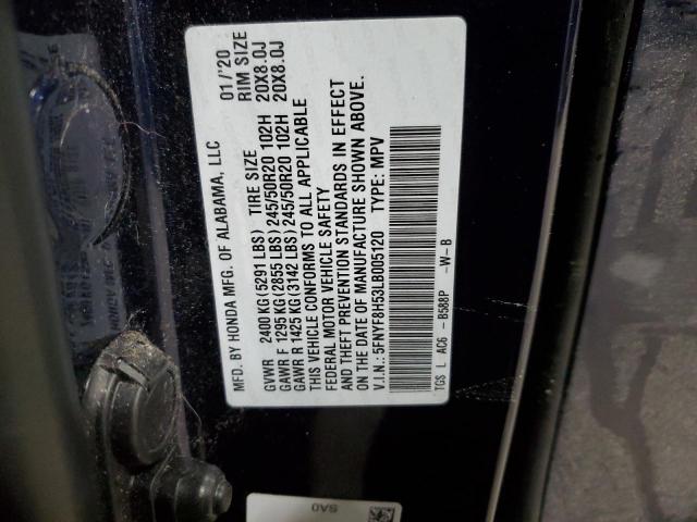 2020 Honda Passport Exl VIN: 5FNYF8H53LB005120 Lot: 79759203