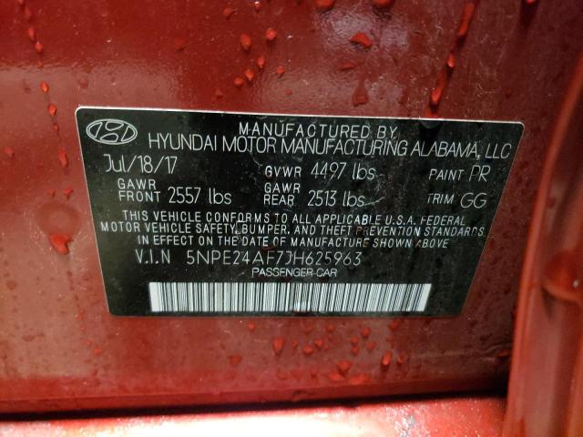 5NPE24AF7JH625963 | 2018 HYUNDAI SONATA SE