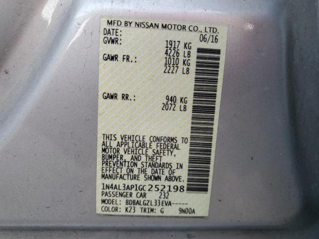 1N4AL3AP1GC252198 Nissan ALTIMA 2.5