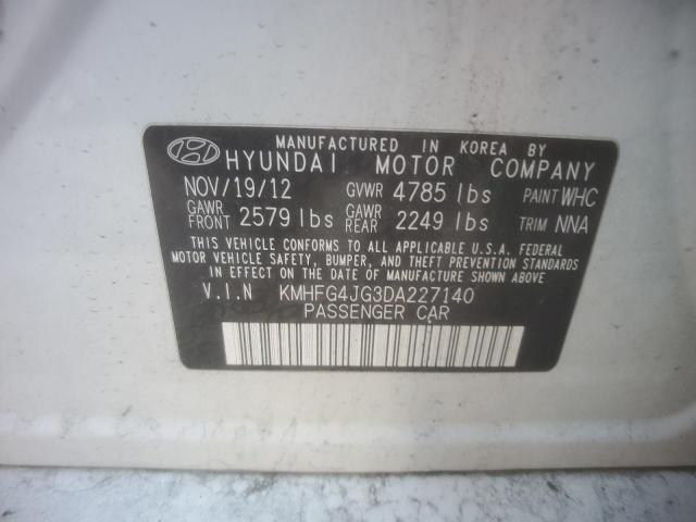 KMHFG4JG3DA227140 2013 Hyundai Azera