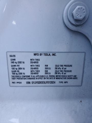 5YJYGDEE5LF012824 | 2020 TESLA MODEL Y