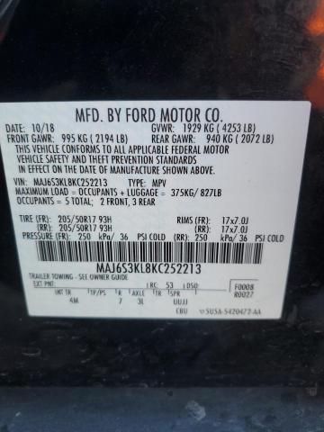 2019 FORD ECOSPORT T - MAJ6S3KL8KC252213