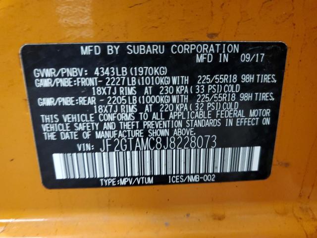 JF2GTAMC8J8228073 | 2018 SUBARU CROSSTREK