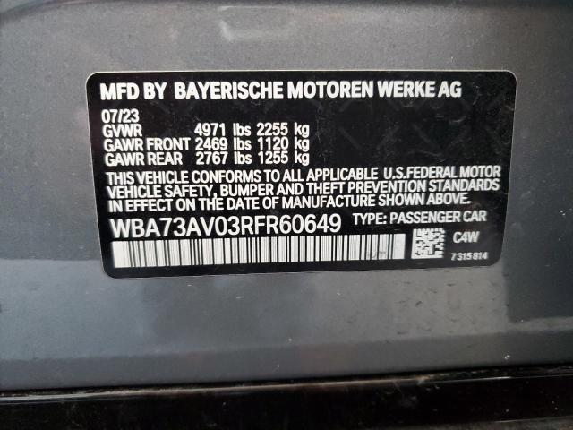 WBA73AV03RFR60649 BMW 4 Series 430XI GRAN 12