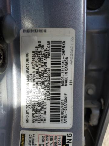 2T1LR32E34C302049 | 2004 Toyota corolla matrix base