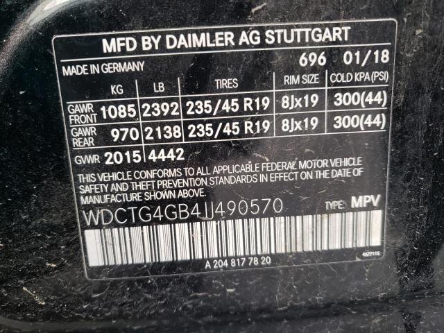 VIN WDCTG4GB4JJ490570 2018 Mercedes-Benz GLA-Class,... no.13