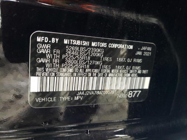 JA4J2VA78MZ000797 | 2021 MITSUBISHI OUTLANDER