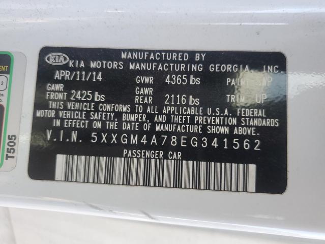5XXGM4A78EG341562 KIA Optima Lx