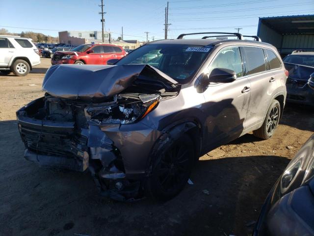 VIN 5TDJZRFH7KS574655 2019 Toyota Highlander, SE no.1